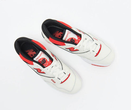 New Balance 550 Blanc & Rouge – Baskets Homme au Style Rétro-Basket et Confort Quotidien